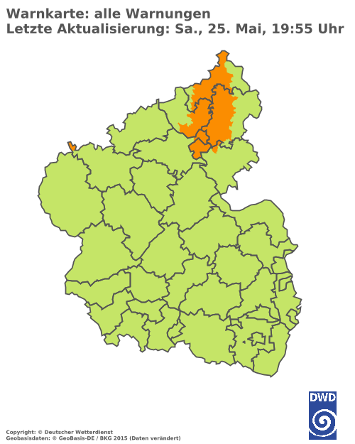 Aktuelle Warnmeldungen für Rheinland-Pfalz